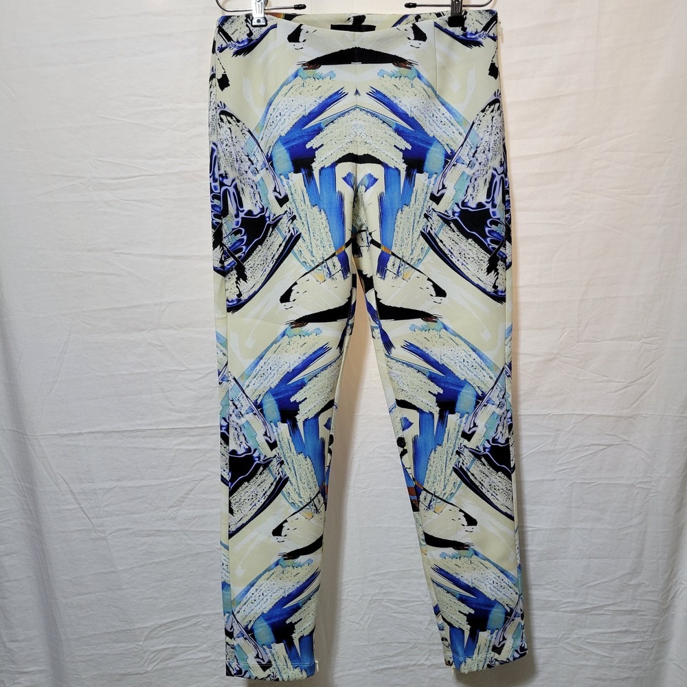 Sachin & Babi Abstract Paint Strokes Trousers Pants Size 6 Multicolor Ankle Zip